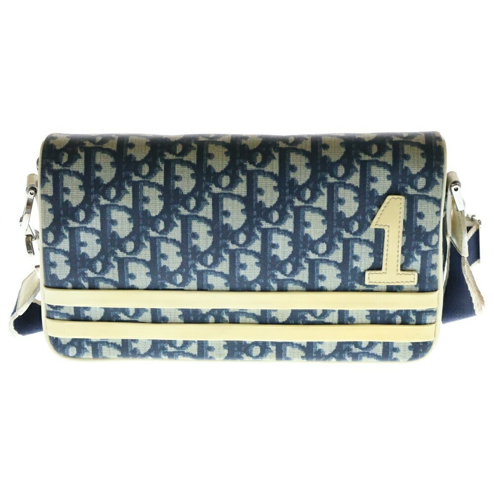 Christian Dior Trotter Shoulder Bag Navy Blue
